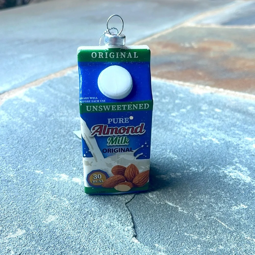 Almond Milk Glass Christmas Tree Ornament